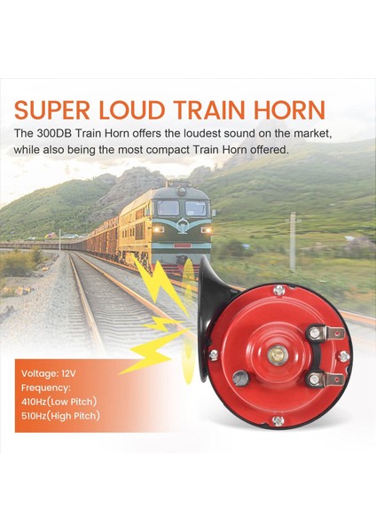 300DB 12V Evrensel Elektrikli Salyangoz Tren Boynuzu Süper Yüksek Suy Geçirmez Boynuzlar Siren Motosiklet Otomobil Kamyonu Suv Teknesi (Yurt Dışından) indirimleri
