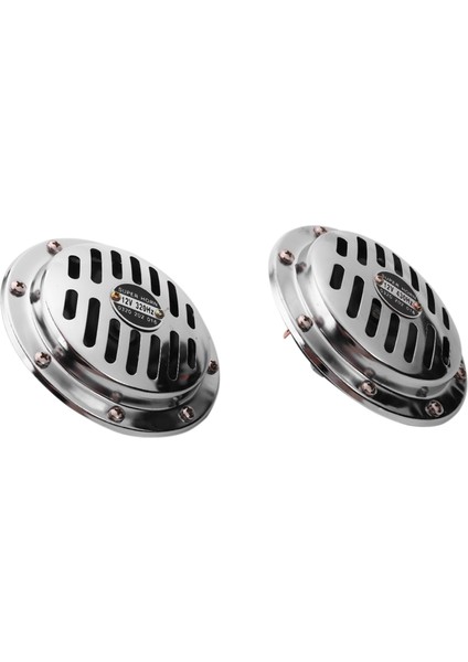 12V 115DB Evrensel Krom Kaplamalı Araç Korsası Kompakt Süper Sesli Araba Kamyonu Motosiklet Su Geçirmez Izgara Korna Aksesuarları (Yurt Dışından)