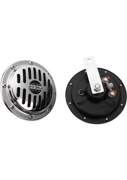 12V 115DB Evrensel Krom Kaplamalı Araç Korsası Kompakt Süper Sesli Araba Kamyonu Motosiklet Su Geçirmez Izgara Korna Aksesuarları (Yurt Dışından) fırsatları