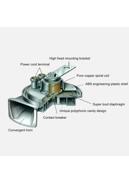 2x 300DB 12V Evrensel Elektrikli Salyangoz Tren Boynuzu Süper Yüksek Suy Geçirmez Boynuzlar Siren Motosiklet Otomobil Kamyonu Suv Teknesi (Yurt Dışından) fiyatları