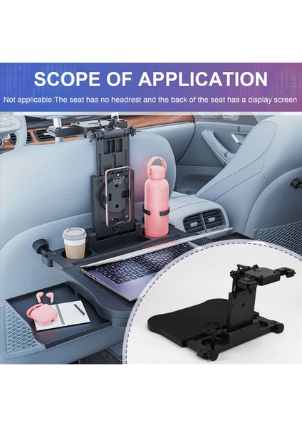 Araba Seyahat Masası Çok Fonksiyonlu Araba Koltuğu Geri Küçük Masa Tahtası Ayarlanabilir Yetişkin Çocuklar Su Kupası Bilgisayar Tutucu (Yurt Dışından) indirimleri