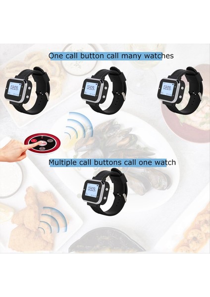 5 Çağrı Düğmesi 1 Bilek Çağrı Çekme Restoran Kablosuz Çağrı Sistemi Verici Pafing Cafe Garson Servisi Buzzer B (Yurt Dışından) fiyatları
