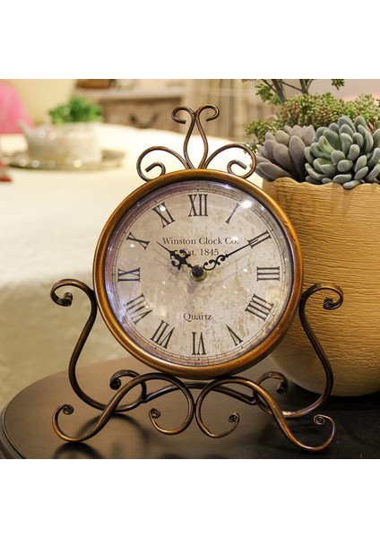 Vintage Masa Saati Antik Şömine Saat Pille Çalıştırılan Tik Olmayan Retro Saat Küçük Masa Saati Ev Için (Yurt Dışından) modelleri