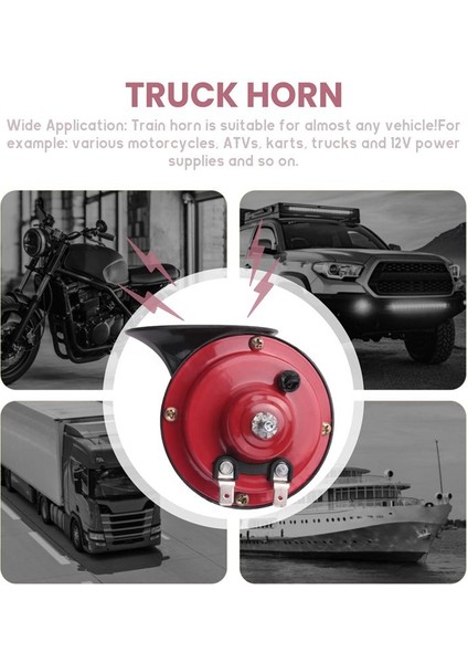 300DB Süper Yüksek Tren Kamyon Tren Tekne Otomobil Hava Elektrikli Salyangoz Tek Boynuz 12V Su Geçirmez Motosiklet Boynuzu (Yurt Dışından)
