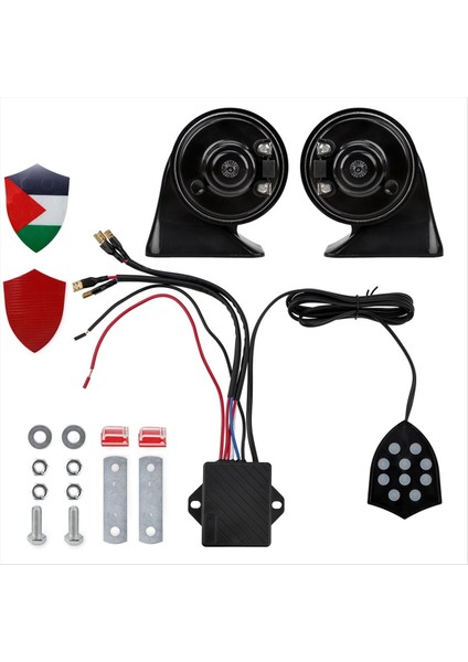 12V Evrensel Boynuz 10 Ses Müzikal Kontrolör Regülatör Salyangoz Trompetleri Elektrikli Oto Aksesuarlar (Yurt Dışından)