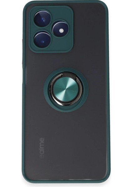 Realme C53 Kılıf Yüzüklü ve Stant Özellikli Şık Premium Silikon Kapak Ryc/montreal Yüzüklü