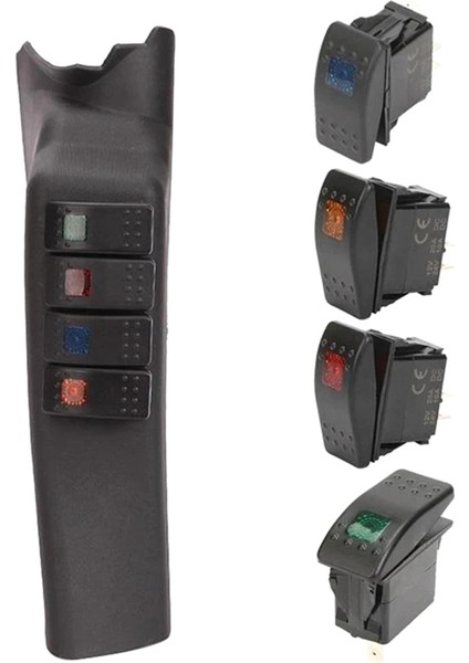 Jeep Wrangler Jk Jku Için 4 LED Tekne Rocker Switch&#39 Li Bir Sütun Anahtarı Panel Kiti 2011-2017 Sol Sürücü (Yurt Dışından) fiyatları