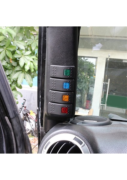 Jeep Wrangler Jk Jku Için 4 LED Tekne Rocker Switch&#39 Li Bir Sütun Anahtarı Panel Kiti 2011-2017 Sol Sürücü (Yurt Dışından) modelleri