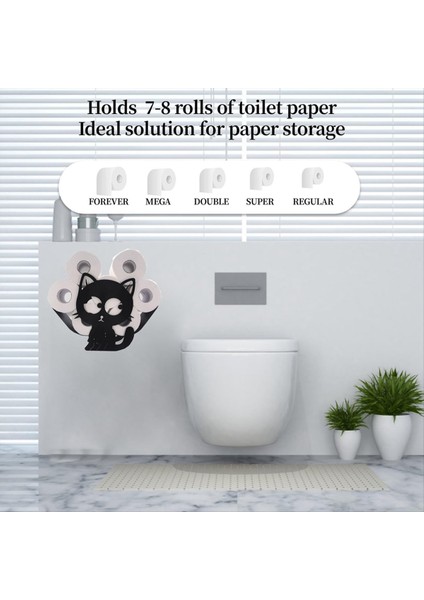 Kedi Hayvan Kağıt Tutucuları Siyah Metal Tuvalet Doku Tutucu Dekoratif Metal Kağıt Tutucu Sevimli Depolama (Yurt Dışından) fırsatları