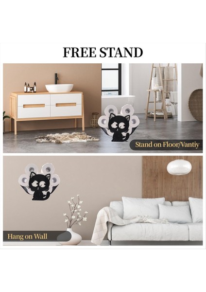 Kedi Hayvan Kağıt Tutucuları Siyah Metal Tuvalet Doku Tutucu Dekoratif Metal Kağıt Tutucu Sevimli Depolama (Yurt Dışından) indirimleri