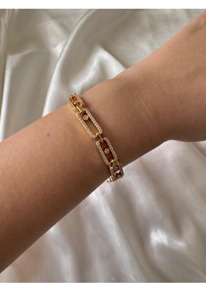 Asarım Messika Model Gold Çelik Bileklik