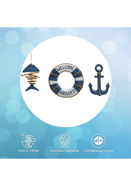 Can Simidi Kılçık Balık ve Çapa Seti Ahşap Duvar Dekoru Deniz fiyatları