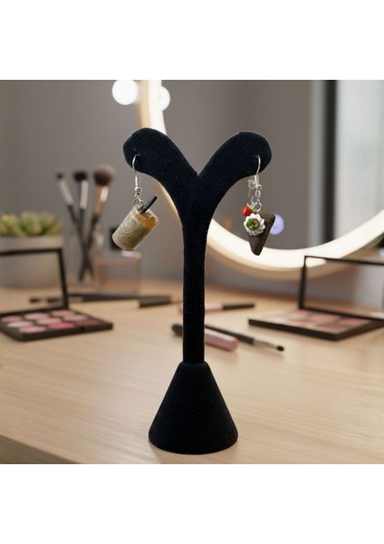 1439 El Yapımı Dilim Kek ve Kahve Figürlü Küpe