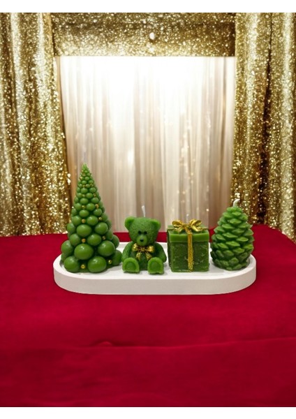 Yılbaşı Dekoratif Mum Seti 5’li Çam Ağacı, Ayıcık, Hediye Kutusu, Kozalak, Sunum Tabağı fırsatları