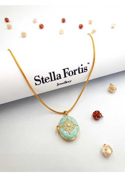 Mine Detaylı Kapaklı Madalyon Kolye – Altın Renk Yılan Zincir fırsatları