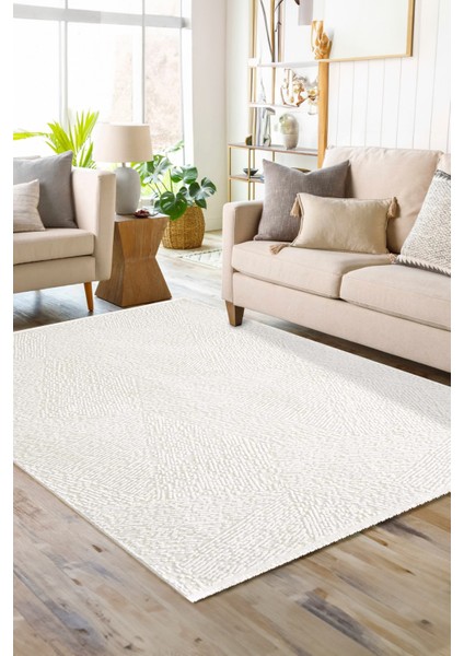 Enti Akik 8608 Krem Halı Kilim Salon Mutfak Kesme Yolluk Dokuma