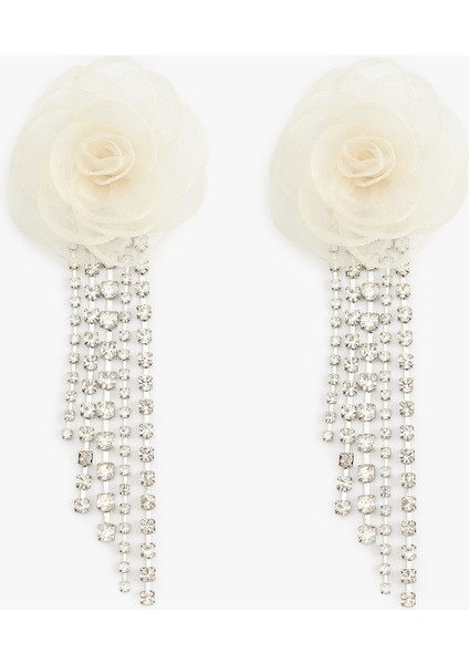 Büyük Boy Sallantılı Taş Detaylı Çiçek Küpe fiyatları