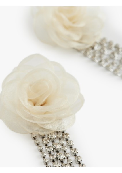 Büyük Boy Sallantılı Taş Detaylı Çiçek Küpe fırsatları