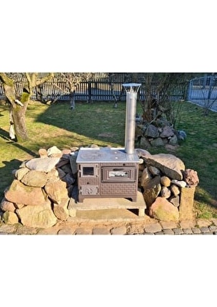 Füme Tuğlalı Camlı Kuzine Odun Yakıtlı 80x60x80 cm Döküm Malzeme ile Üretilmiştir indirimleri