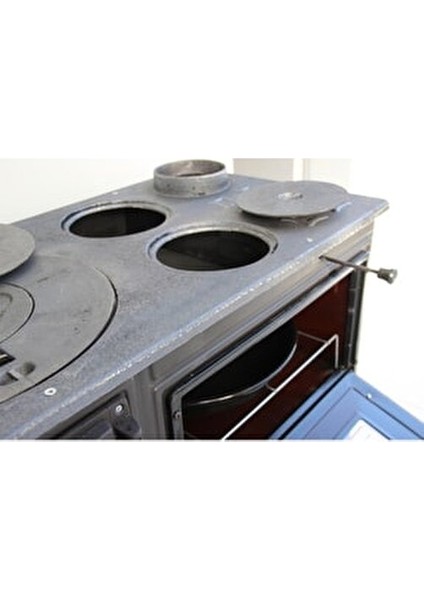 Füme Tuğlalı Camlı Kuzine Odun Yakıtlı 80x60x80 cm Döküm Malzeme ile Üretilmiştir