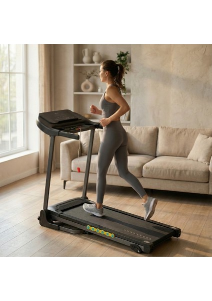 Katlanabilir Uygulamalı Dijital Koşu & Yürüyüş Bandı – 1.5 Hp Motor, 4 Kademeli Eğim