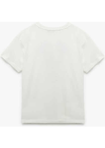 Pamuklu Kısa Kollu Bisiklet Yaka Baskılı Oversize Tişört fiyatları