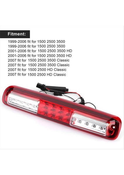 16525205 Araba Arka 3 Ek Fren Lambaları Chevy Silverado Için Yüksek Fren Durağı Gmc Sierra 1999-2006 5978318 Kırmızı (Yurt Dışından) indirimleri