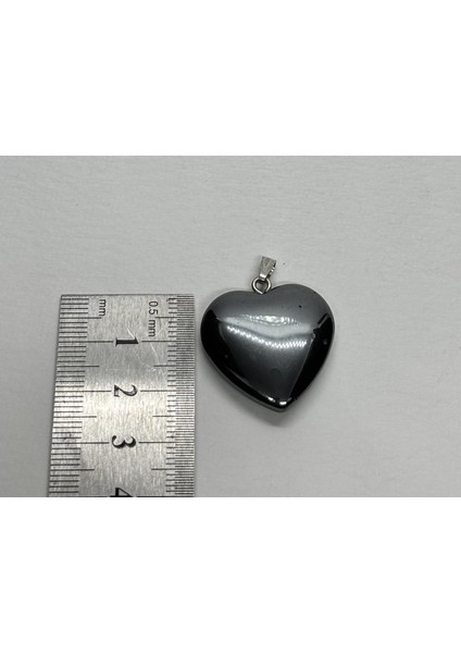 Hematit Doğaltaş Kolye Ucu Kalp