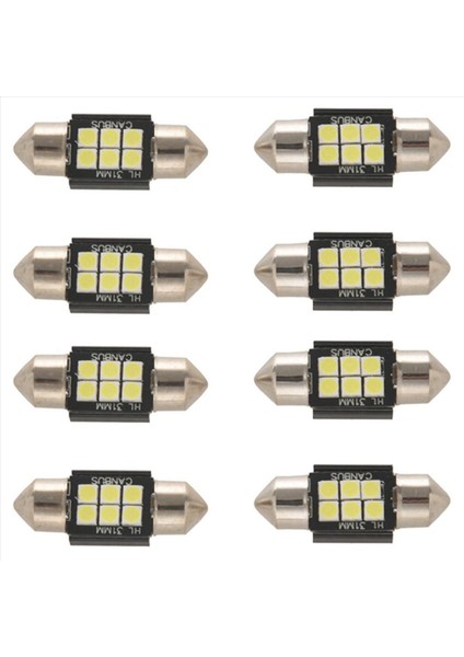 8x 400 Lümen LED Ampuller Iç Araç Işıkları Için LED Plaka Plaka Kubbe Kubbe Kapısı Nezaket 31MM Festoon DE3175 Xenon Beyaz (Yurt Dışından)