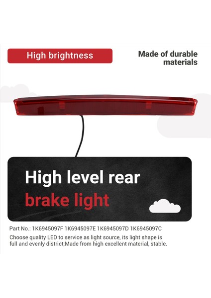 Araba Yüksek Montaj Durdurma Lambası 3 Üçüncü Fren Işığı Arka Kuyruk Işığı Vw Golf Mk5 Mk6 R32 Polo Passat 1K6945097 (Yurt Dışından) fırsatları