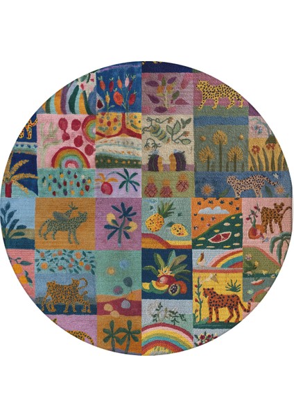 Auro 301 Çok Renkli Karma Şekil Leopar Botanik Tasarım Modern Yıkanabilir Halı Oda Ev Halısı indirimleri