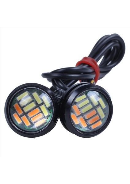 20 Pcs 12V 23MM Çift Renk Geçiş 4014 12 LED Drl Eagle Göz Gündüz Işığı (Yurt Dışından) fiyatları