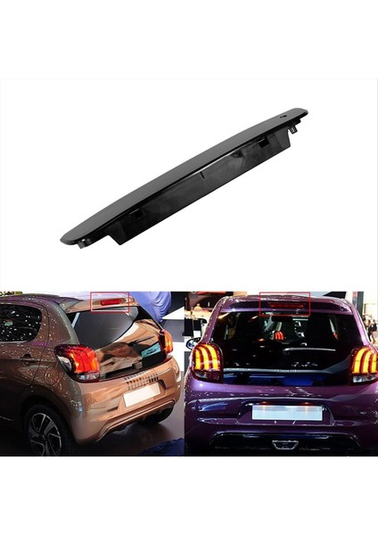 Araba Üçüncü Fren Lambası Yüksek Montajlı Fren Işığı Uyarı Işığı B000878980 Peugeot 108 Citroen C1 2014-2019 Siyah (Yurt Dışından) fırsatları