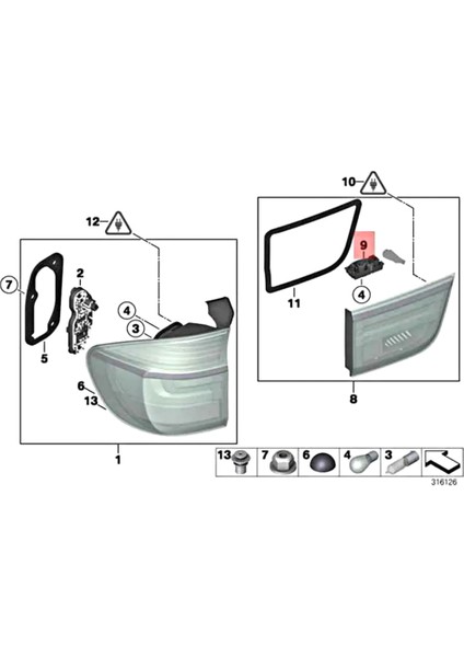 Araç Sağ Kuyruk Ampul Soketi Yan Arka Ampul Tepsi Tutucu Bmw X5 E70 X5 E70 Lcı 63217262576 (Yurt Dışından) fırsatları