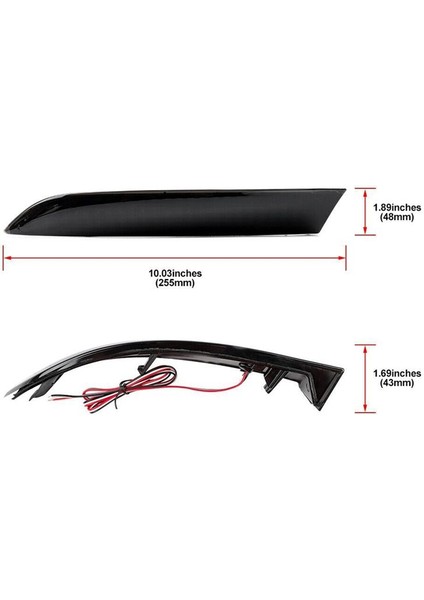 63147240997 LED Fren Işığı Tampon Işık Arka Tampon Işaretleyici Bmw X5 E70 Lcı 2010-2013 63147240998 Siyah (Yurt Dışından) fırsatları