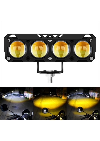 Motosiklet 12V LED Iş Işığı Çift Renk Çalışan Işık Nokta Sis Işığı Araba Kamyonu Traktör Sürüş Far Lambası (Yurt Dışından) fırsatları