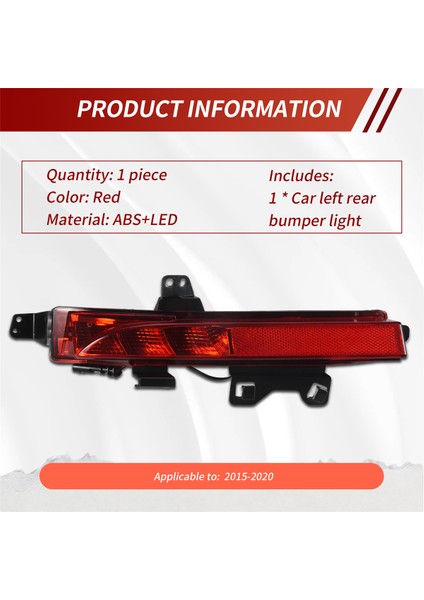 LR060911 Araba Sol Arka Tampon Sis Lambası Park Uyarı Yansıtıcı Land Rover Keşif Sporu Için Arka Lambalar 2015-2020 (Yurt Dışından) fırsatları