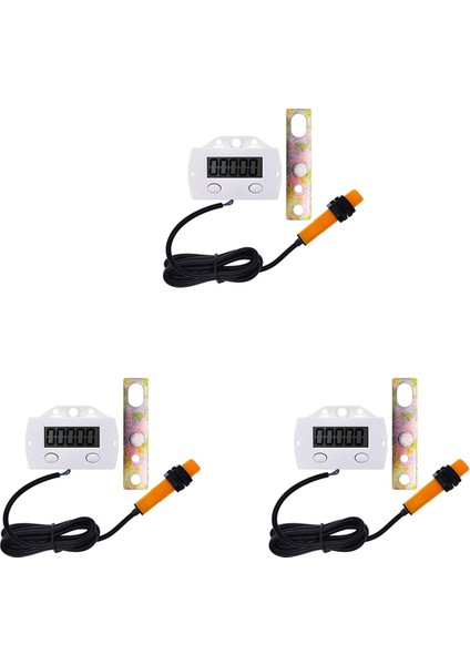 3x 5 Haneli Dijital Ekran Tezgahı Yakınlığı Endüstriyel Manyetik Sensör Anahtarı Yumruk Sayacı B (Yurt Dışından)