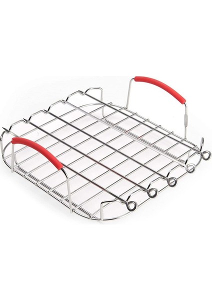 Paslanmaz Çelik Airfryer Izgara Rafı Çok Yönlü Kare Kızartma Izgarası (Yurt Dışından)