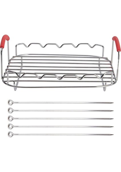 Paslanmaz Çelik Airfryer Izgara Rafı Çok Yönlü Kare Kızartma Izgarası (Yurt Dışından) fırsatları