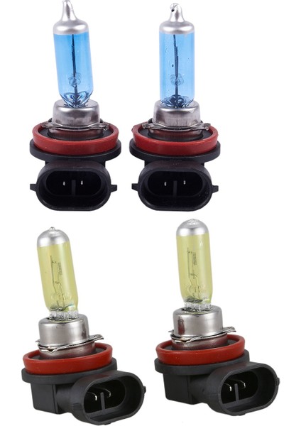 2 Çift H11 Xenon Far Halojen Lamba Ampul Sis Lambası Ampul 1 Çift 100W Süper Beyaz ve 1 Çift 55W 3000K Altın Sarı (Yurt Dışından)