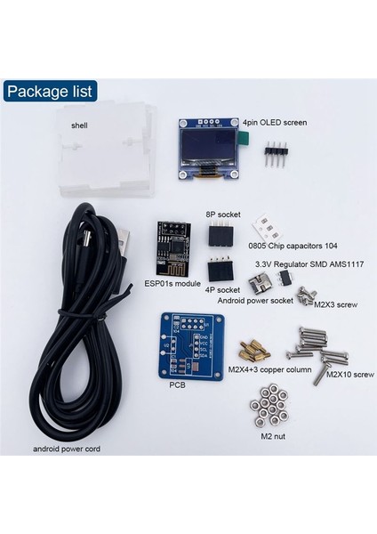 ESP8266 Dıy Kit Mini Saat OLED Ekran Kabuk Dıy Lehimle Bağlantı (Yurt Dışından) fırsatları