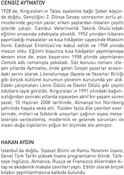 Selvi Boylum Al Yazmalım - Cengiz Aytmatov modelleri