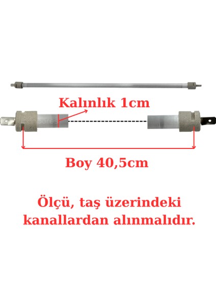 40,5 cm Elektrikli Isıtıcı Cam Montajlı Rezistans – 1 cm Kalınlık – Kuvars Cam Içinde Rezistans fiyatları