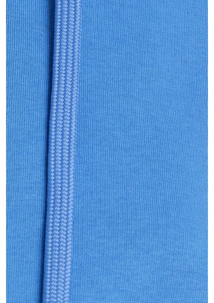 Kadın Oversize Geniş Kesim Pamuklu Yumuşak Dokulu Içi Polarlı Basic Mavi Kapüşonlu Sweatshirt indirimleri