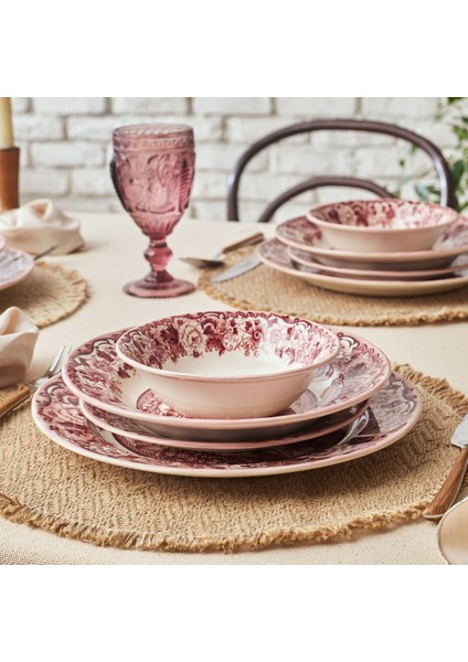 Old Town 24 Parça 6 Kişilik Yemek Takımı Bordo