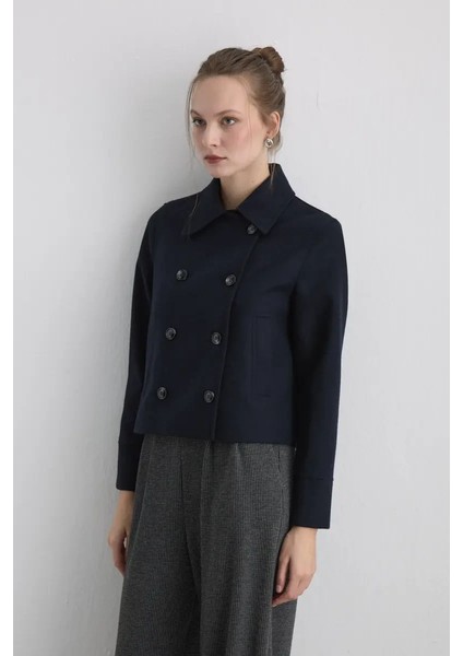 Yünlü Kaşe Ceket - Lacivert fiyatları