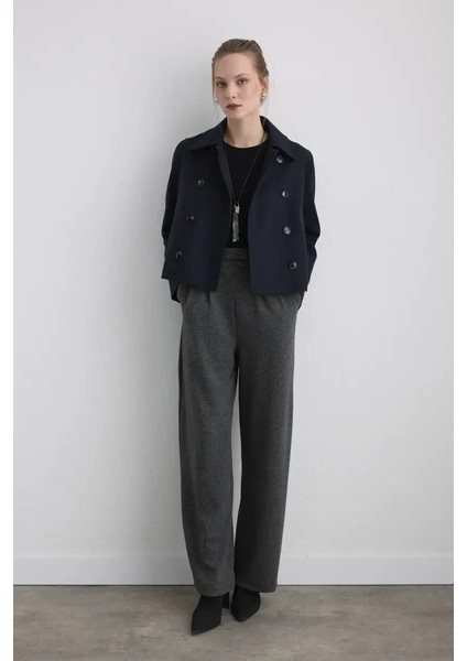 Yünlü Kaşe Ceket - Lacivert modelleri