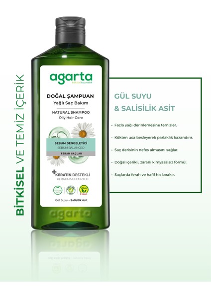 Doğal Yağlı Saç Bakım Şampuanı 400 ml modelleri