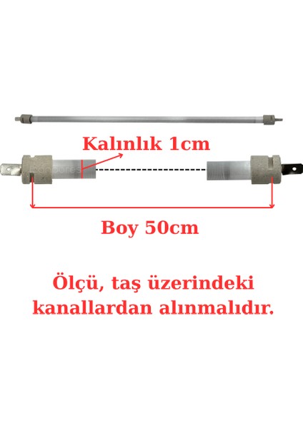 50 cm Elektrikli Isıtıcı Cam Montajlı Rezistans – 1 cm Kalınlık – Kuvars Cam Içinde Rezistanslı fiyatları